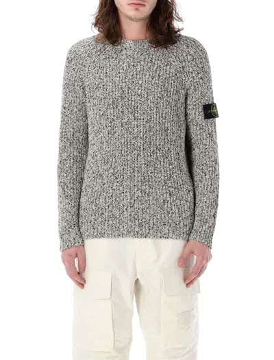 Stone Island Knit Sweater In White/grey