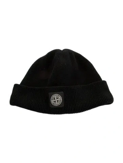 Pre-owned Stone Island Knitted Beanie In Black