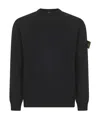 Stone Island Black Soft Organic Cotton Crewneck Sweater In Black