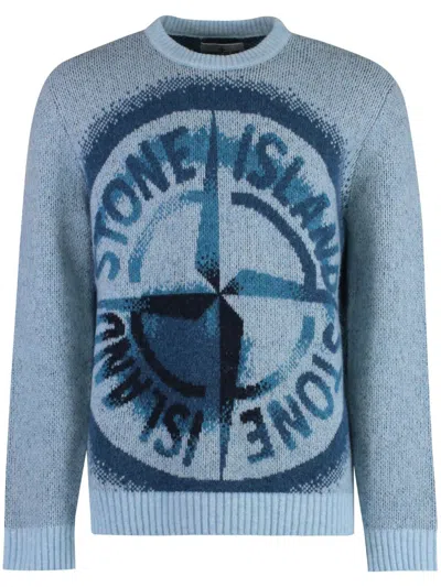 Stone Island Knitted Jumper In Blue