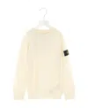Stone Island Knitted Logo-patch Jumper In White