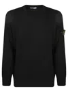 Stone Island Lightweight Wool Crew Neck Pullover In Black
