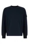 Stone Island Cotton Sweatshirt With Logo Embroidery On The Left Sleeve In Blue