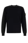 Stone Island Midnight Blue Wool Blend Sweater In Black