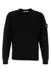 Stone Island Lightweight Wool Crew Neck Pullover In Blue