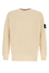 Stone Island Light Yellow Crewneck Pullover In Nude