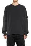 Stone Island Brushed Organic Cotton Sweatshirt In Black