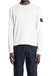 Stone Island Crewneck Sweatshirt Contrasting Stitching In Beige