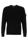 Stone Island Black Wool Sweater In Blue