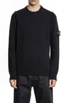 Stone Island Brushed Organic Cotton Sweatshirt In Black
