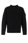 Stone Island Ghost Piece Crawneck Sweater In Black