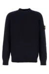 Stone Island Midnight Blue Wool Blend Sweater In Black