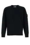 Stone Island Sweater With Round Neck In Mixed Wool In Black