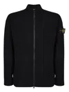 Stone Island Zip-up Jacket With Logo Patch In Black
