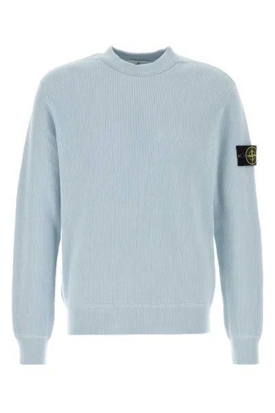 Stone Island Logo-patch Wool Sweater In Blue