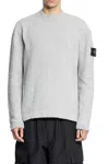 Stone Island Fancy Yarn Regular-fit. Maglione Girocollo In Misto Lana E Nylon Con Texture Garzata. Maglia Rasata In Gray