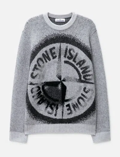 Stone Island Wool-blend Crew-neck Sweater In Blue