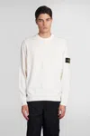 Stone Island Wool Blend Sweatshirt With Iconic Logo Patch And Timeless Design In Beige