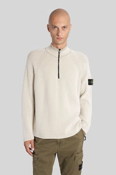 STONE ISLAND KNITWEAR IN BEIGE WOOL