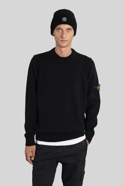 STONE ISLAND KNITWEAR IN BLACK WOOL
