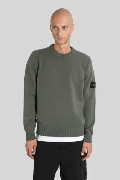 STONE ISLAND KNITWEAR IN GREEN WOOL