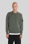 Stone Island Crewneck Sweater With Pockets In Green