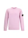 Stone Island Logo-patch Crew-neck Sweater In Pink