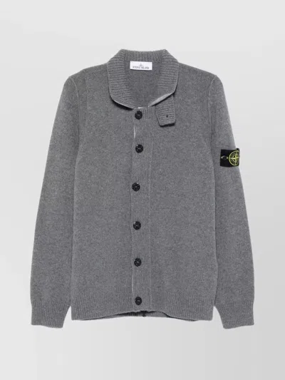 STONE ISLAND KNITWEAR WITH HIGH COLLAR DETAIL