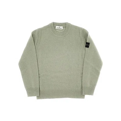 Stone Island L-blend Crewneck Sweater Kids In Green