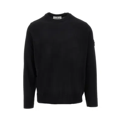 STONE ISLAND L CREWNECK SWEATER WITH LOGO BADGE