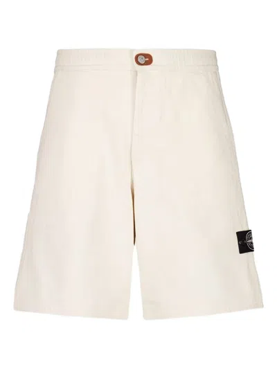 Stone Island L100001 Patch-pocket Elasticated Shorts In Neutral