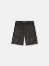 Stone Island Loose-wide-leg Bermuda Shorts With Elasticated Waistband In Black