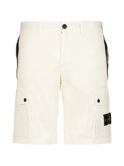 Stone Island L100019 Stretch-organic-cotton Twill Shorts In Neutrals
