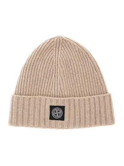 Stone Island L2s16n100003s00m3 Tech Fabric Beanie In Beige