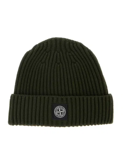 Stone Island Kids'  L2s16n100007s0c03 Ribbed Tech Fabric Beanie In Gray