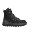 Stone Island High-top Leather Boots With Design And Elevated Sole In Black