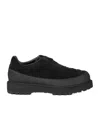 Stone Island Textured Black Sneakers With Suede Upper In Black