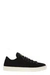 Stone Island Black Low Top Sneakers With Logo Patch On The Tongue In Suede Man
