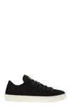 Stone Island Black Low Top Sneakers With Logo Patch On The Tongue In Suede Man In Black