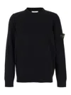 Stone Island Lightweight Wool Crew Neck Pullover In Blue