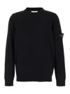 Stone Island Lightweight Wool Crew Neck Pullover In Blue