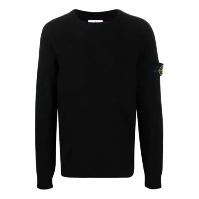 STONE ISLAND STONE ISLAND LAMBSWOOL CREW KNIT 'BLACK'