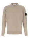 Stone Island Logo Badge Sweater Sweaters And Cardigans Beige In Sand