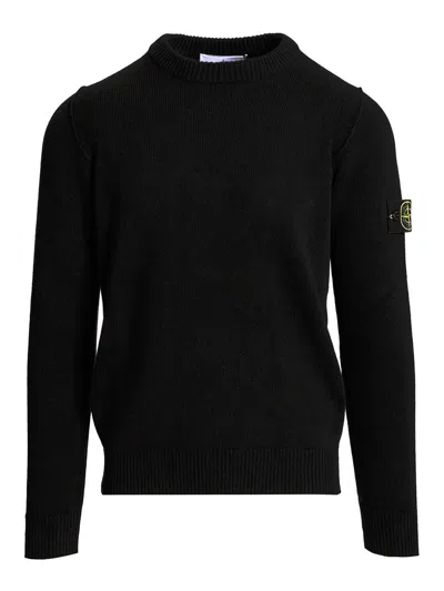 Stone Island 6100008 Brushed Organic Cotton Fleece Sweatshirt In Black