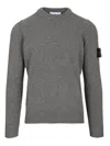Stone Island Lambswool Crewneck Sweater In Gray