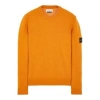 Stone Island Compass-patch Crew-neck Jumper In Orange