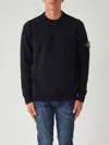 Stone Island Lambswool Regular-fit. Maglione Girocollo In Lana Dagnello Con Impunture Sul Giromanica. Finezza 7. In Black