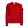 Stone Island Brushed Organic Cotton Fleece Crew Neck Sweatshirt In Red