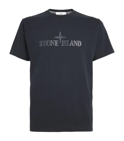 Stone Island Large Compass Logo T-shirt In Grau