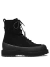 Stone Island Hiking Boot With Dual Lacing And Lug Sole In Black